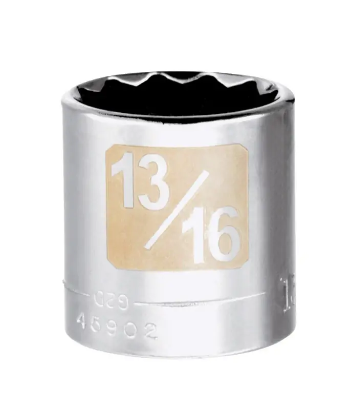 13/16 In. X 3/8 In. Drive Sae 12 Point Standard Socket - 1 Piece