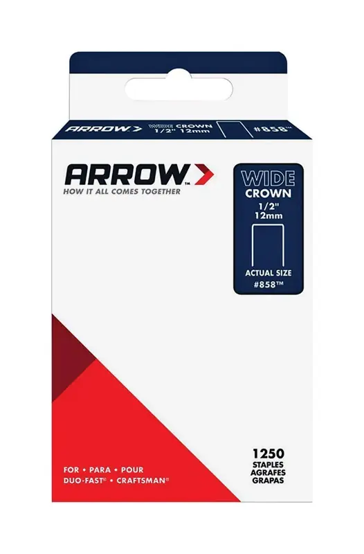  858 1/2 In. W X 1/2 In. L 18 Ga. Wide Crown Standard Staples 1250 Pk