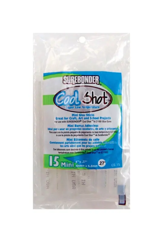 0.27 In. D X 4 In. L Cool Shot Mini Glue Sticks Clear 15 Pk