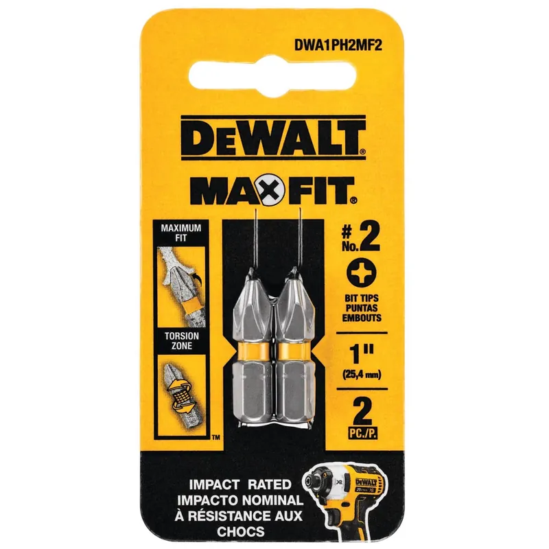 Max Fit Phillips 2 X 1 In. L Screwdriver Bit Set Steel 2 Pk