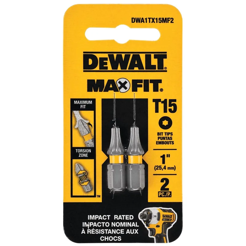 Max Fit Torx 15 X 1 In. L Screwdriver Bit Set Steel 2 Pk