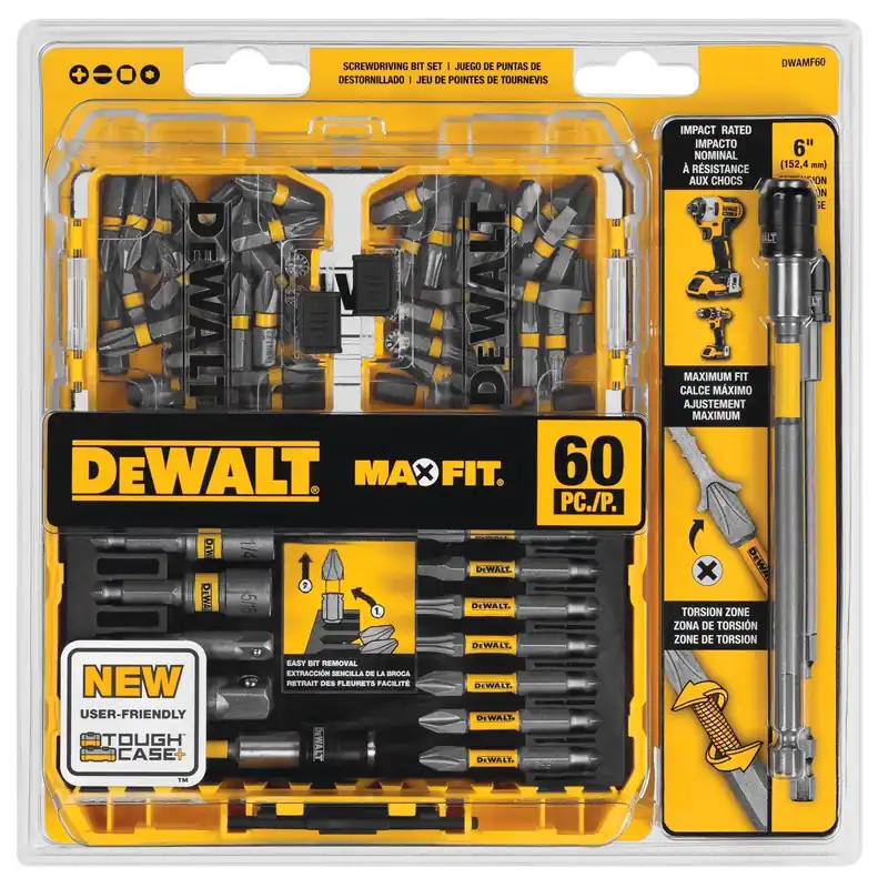 Maxfit 60-piece Steel Screwdriver Bit Set With Toughcase+ Storage System