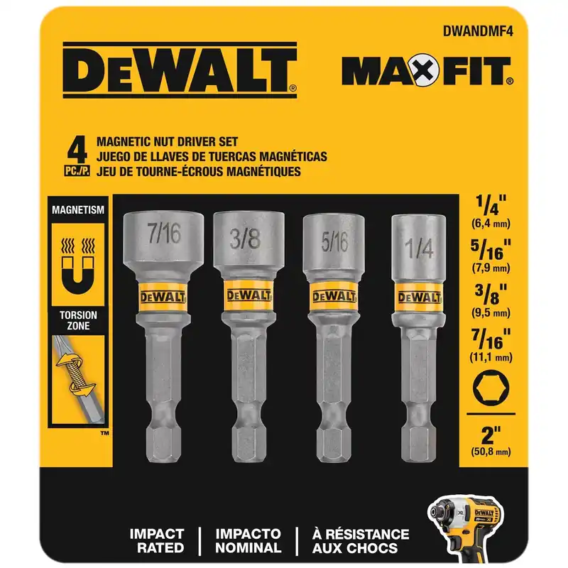 Maxfit 2 In. Steel Nut Setter Driver Set - 4 Piece Impact Rated