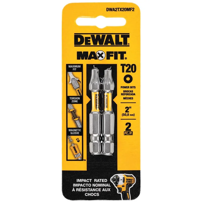 Max Fit Torx 20 X 2 In. L Screwdriver Bit Set Steel 2 Pk
