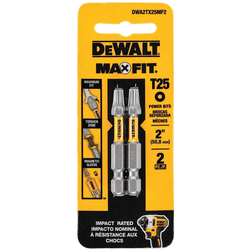 Max Fit Torx 25 X 2 In. L Screwdriver Bit Set Steel 2 Pk