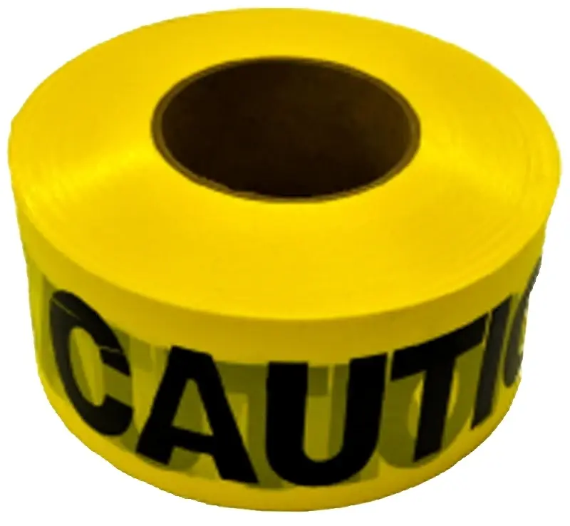 Caution Barricade Tape, Yellow, Waterproof, 3 In. X 1,000 Ft.