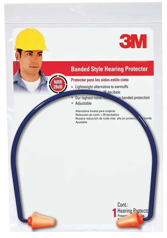 28 Db Pvc Hearing Protector Banded Ear Plugs Blue/orange 1 Pk