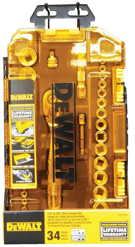 34-pc. Socket Set, 1/4 & 3/8 In. Drive