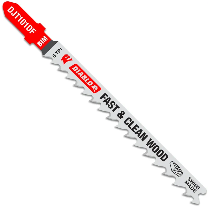 4 In. Bi-metal T-shank Fast & Clean Wood Jig Saw Blade 6 Tpi 5 Pk