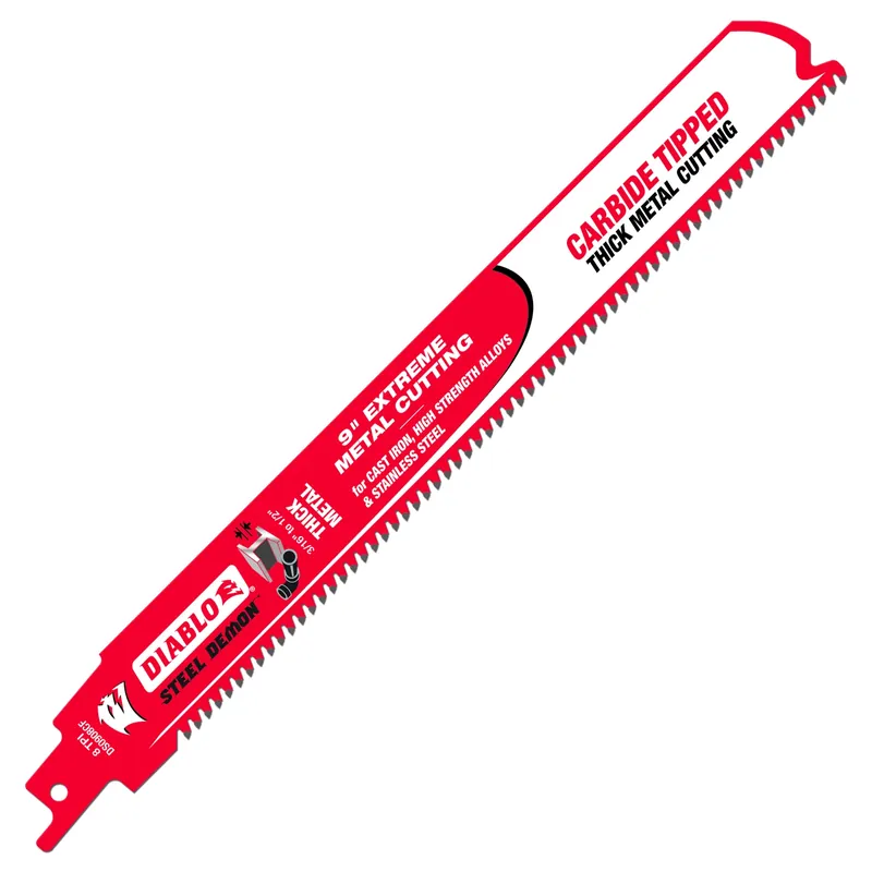 Steel Demon Reciprocating Blade, Thick Metal, Carbide-tipped, 8 Tooth, 9 In.