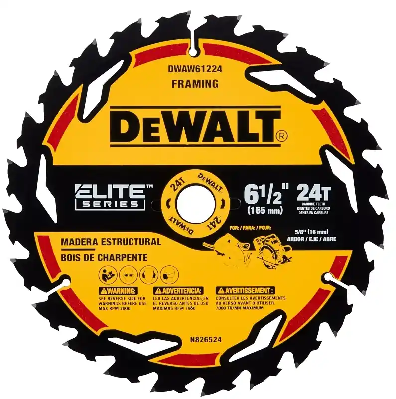 Elite Series 6-1/2 In. D X 5/8 In. Carbide Circular Saw Blade 24 Teeth 1 Pk
