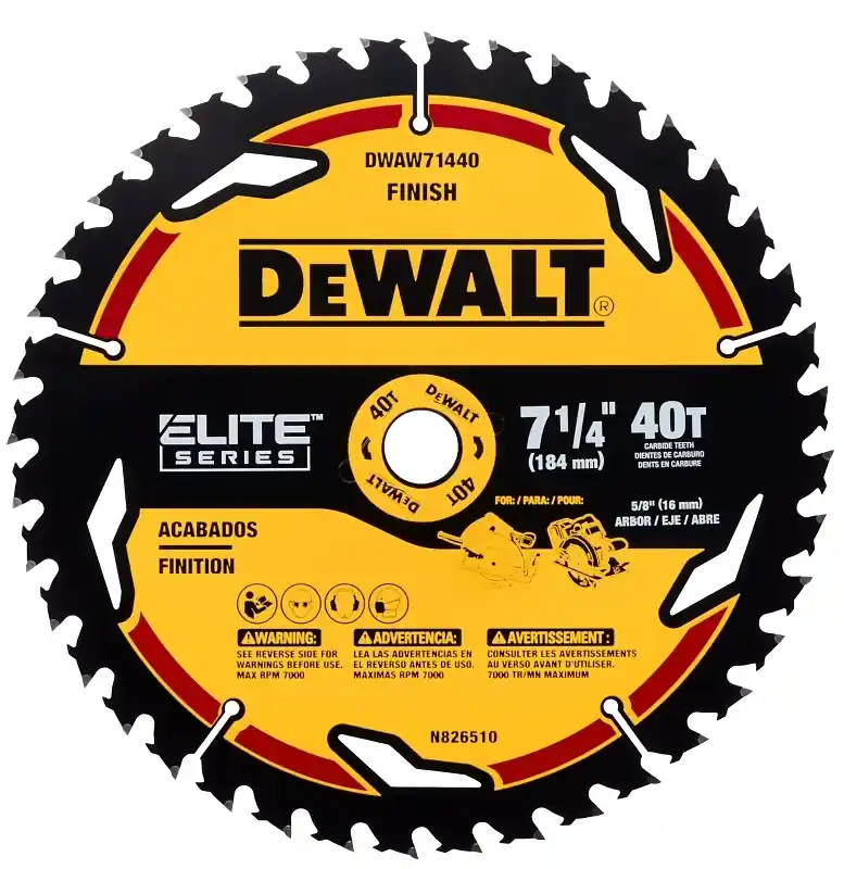 Elite Series 7-1/4 In. D X 5/8 In. Carbide Circular Saw Blade 40 Teeth 1 Pk