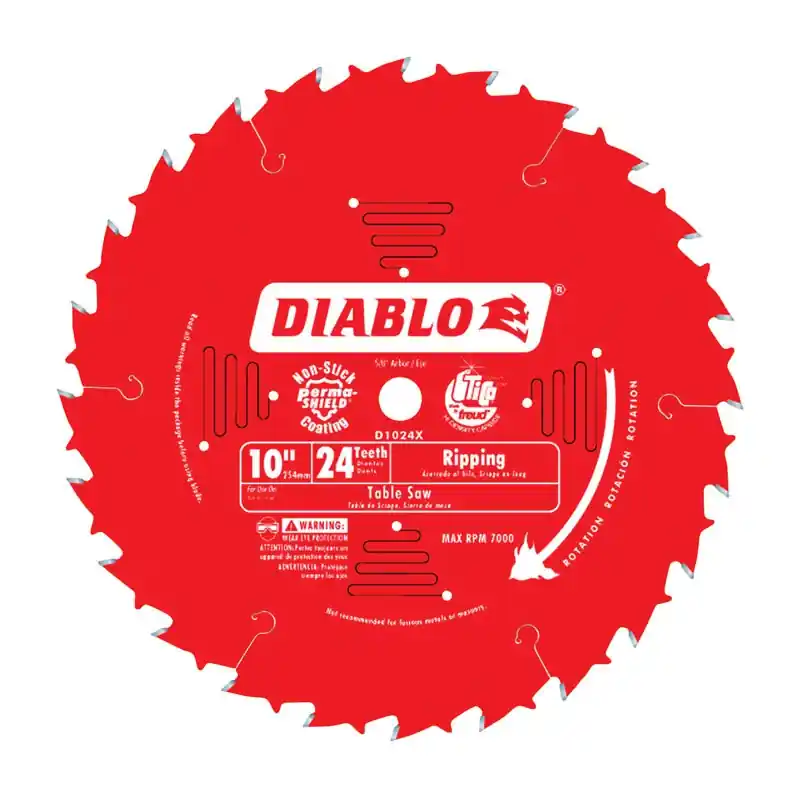 10 In. D X 5/8 In. Tico Hi-density Carbide Ripping Saw Blade 24 Teeth 1 Pk