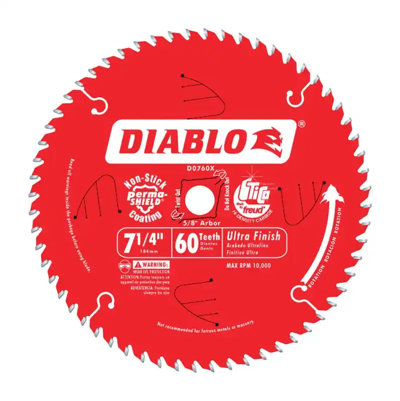 7-1/4 In. D X 5/8 In. Tico Hi-density Carbide Finishing Saw Blade 60 Teeth 1 Pk