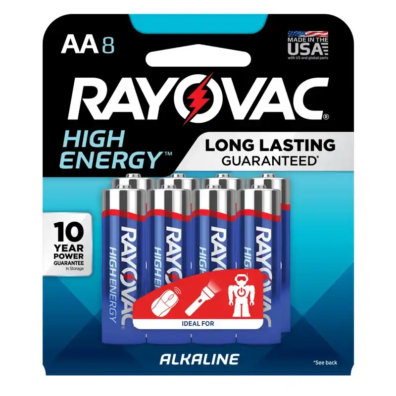 High Energy Aa Alkaline Batteries 8 Pk Carded