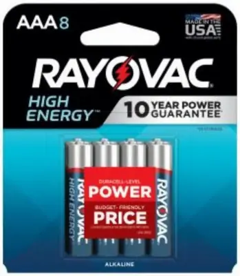 High Energy Aaa Alkaline Batteries 8 Pk Carded