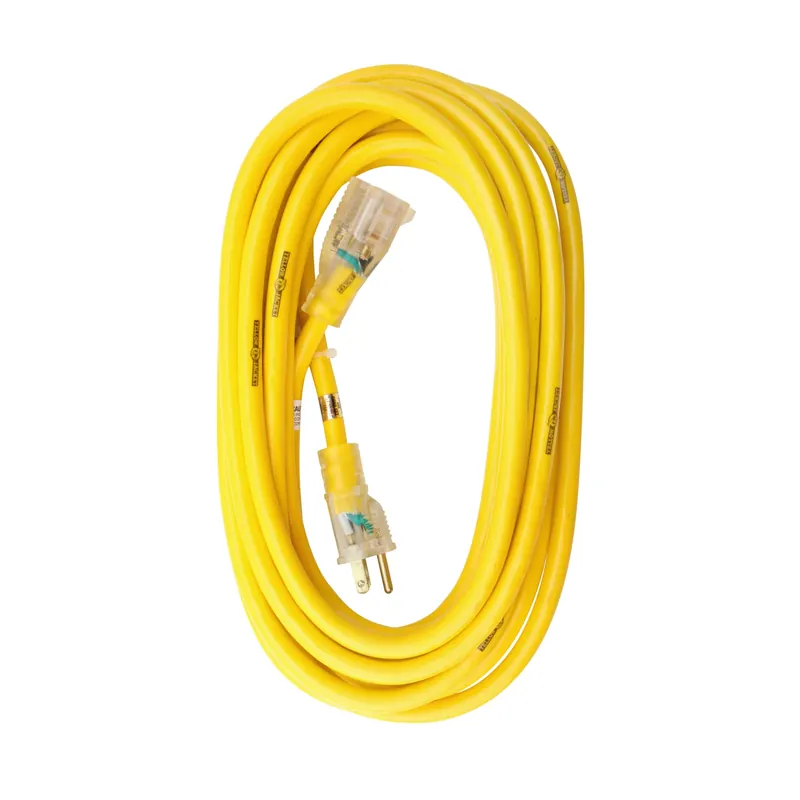 Contractor Extension Cord, 12/3 Heavy-duty 15-amp, Sjtw, Lighted End, 25 Ft.