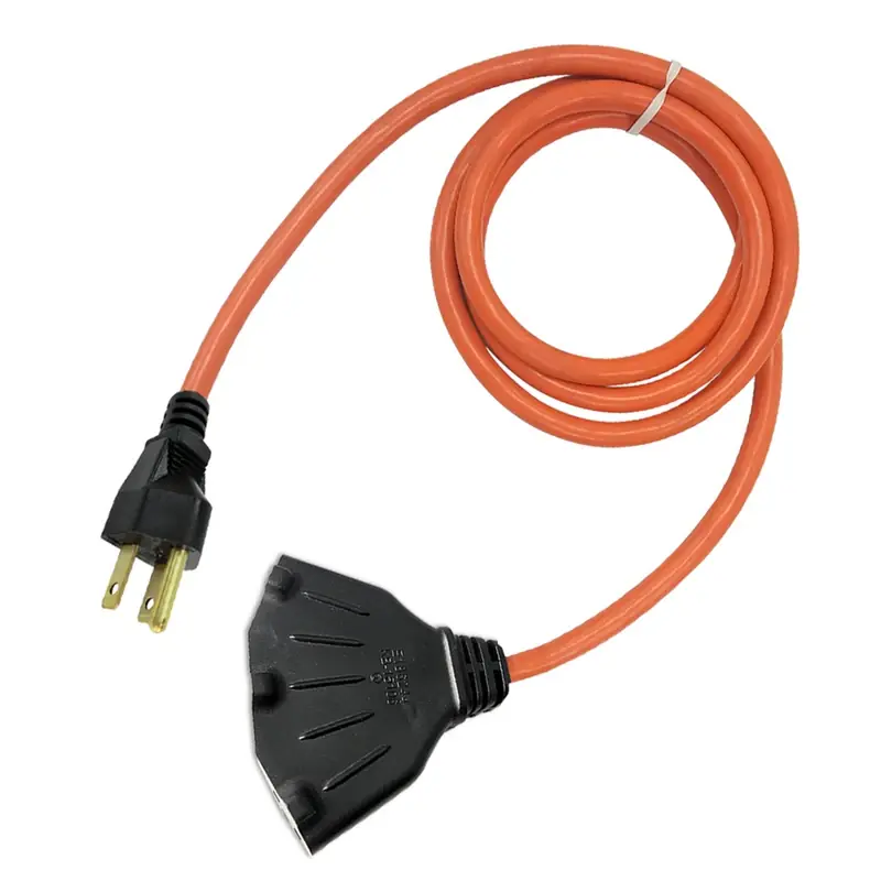 Indoor 10 Ft. L Orange Extension Cord 14/3 With 3 Outlets