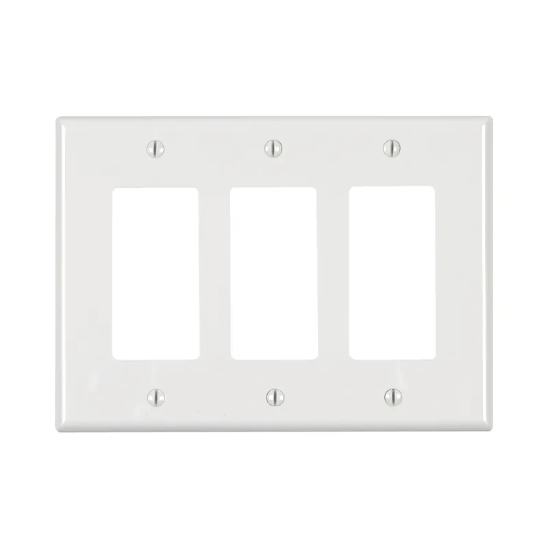 White 3 Gang Thermoplastic Nylon Decorator Wall Plate 1 Pk