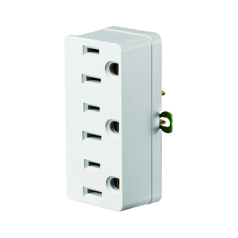 Grounded 3 Outlets Outlet Adapter 1 Pk