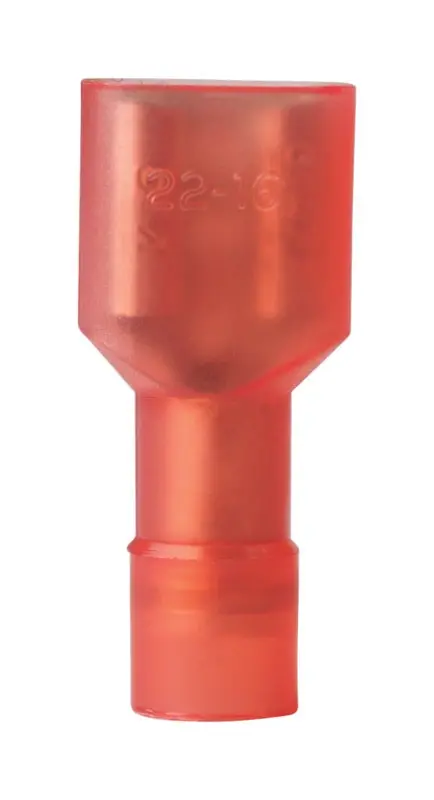 22-16 Ga. Insulated Female Disconnect Red 15 Pk