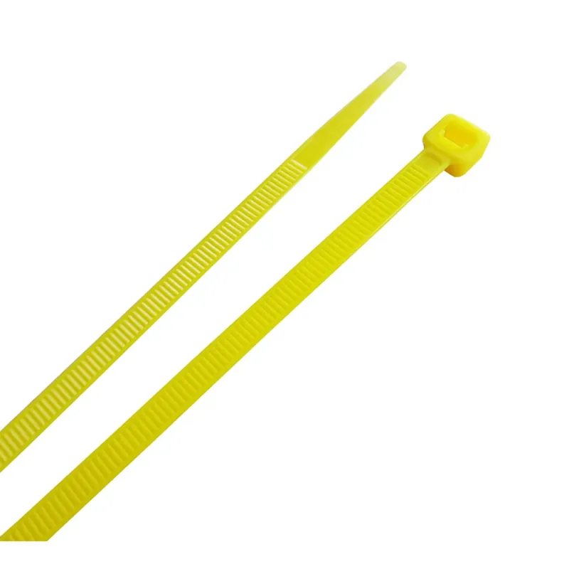 8 In. L Yellow Cable Tie 100 Pk