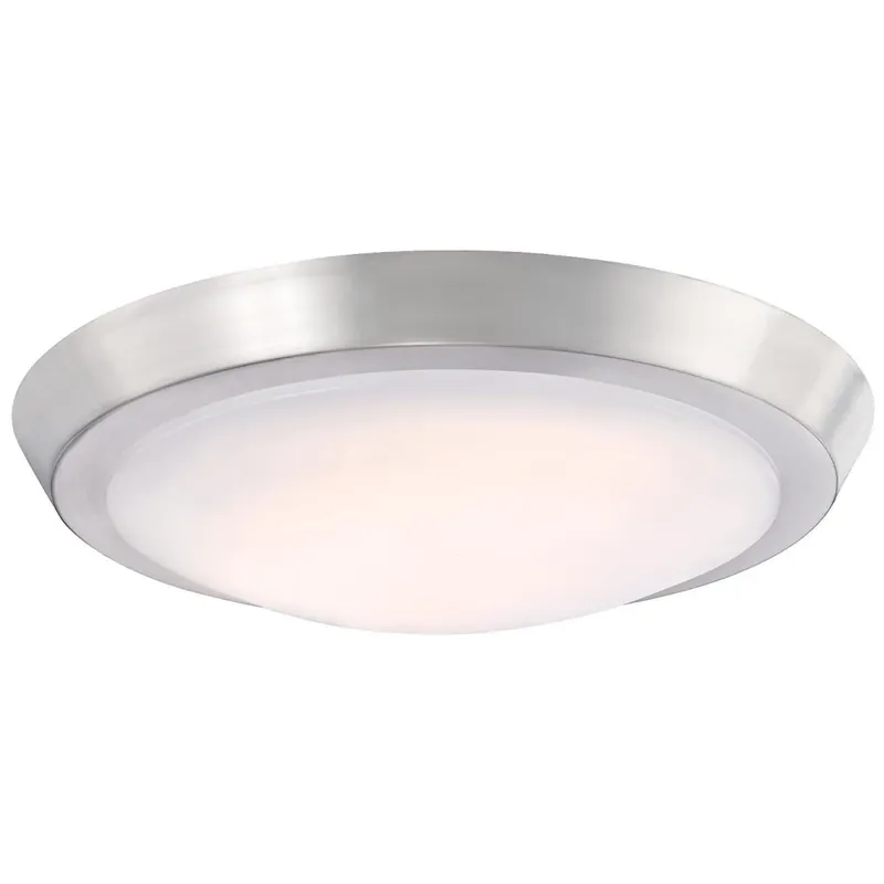 Led Light, Flush Mount, Brushed Nickel/frosted Lens, 1100 Lumens, 20-watt, 11-in.