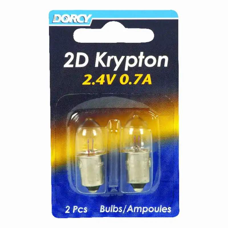 2d Clear Krypton Flashlight Bulb 2.4 V Bayonet Base