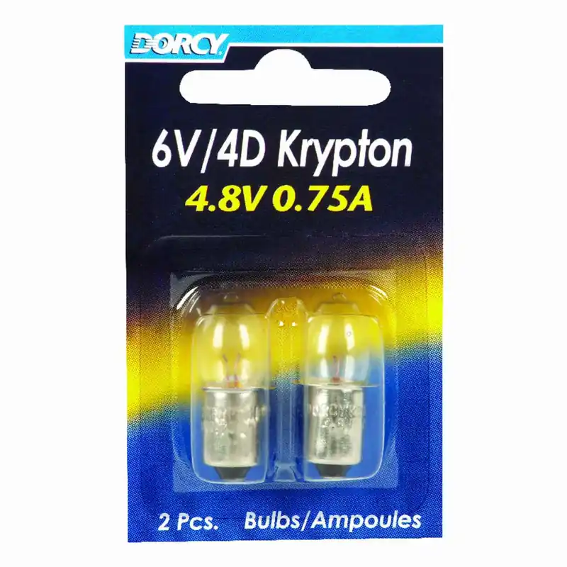 6v/4d Clear Krypton Flashlight Bulb 2.2 V Bayonet Base