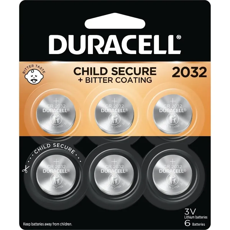 Lithium Coin 2032 3 V 265 Mah Security And Electronic Battery 6 Pk