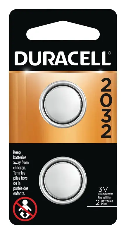 Lithium Coin 2032 3 V 210 Mah Security And Electronic Battery 2 Pk