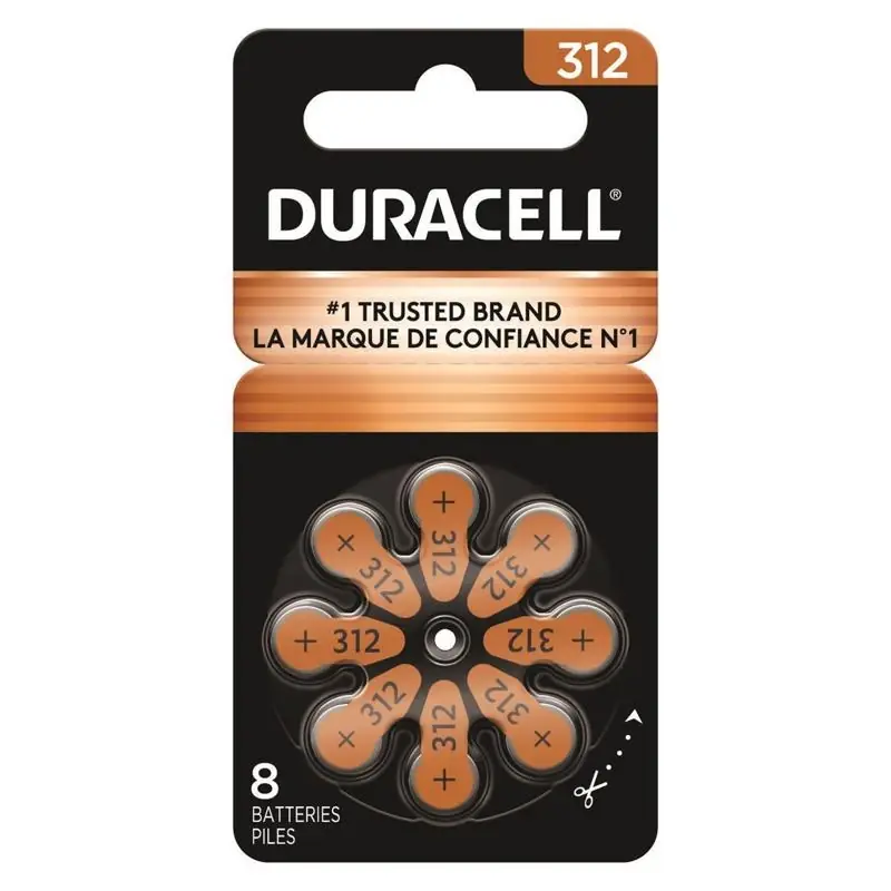 Zinc Air 312 1.5 V Hearing Aid Battery 8 Pk