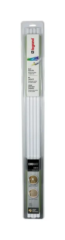 Cordmate 30 In. L Cord Cover Kit - 11 Pieces, White, Plastic