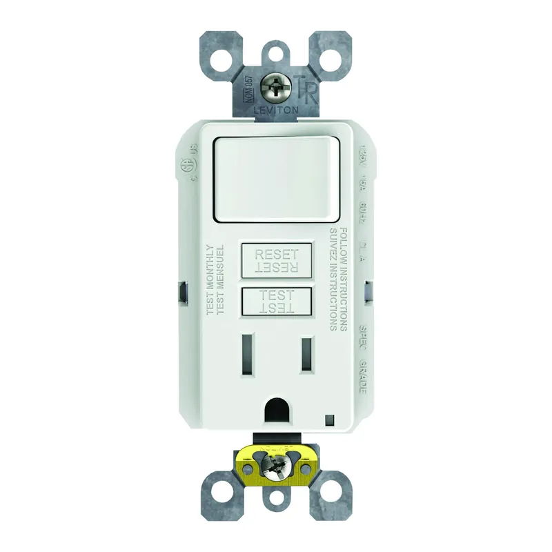 Smartlockpro 15 Amps 125 V White Gfci Outlet 5-15r 1 Pk