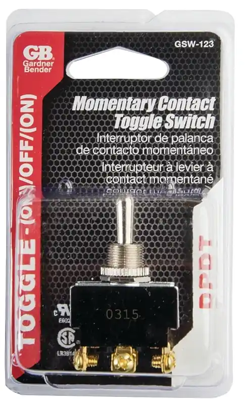 20 Amps Double Pole Toggle Momentary Switch Black/silver 1 Pk
