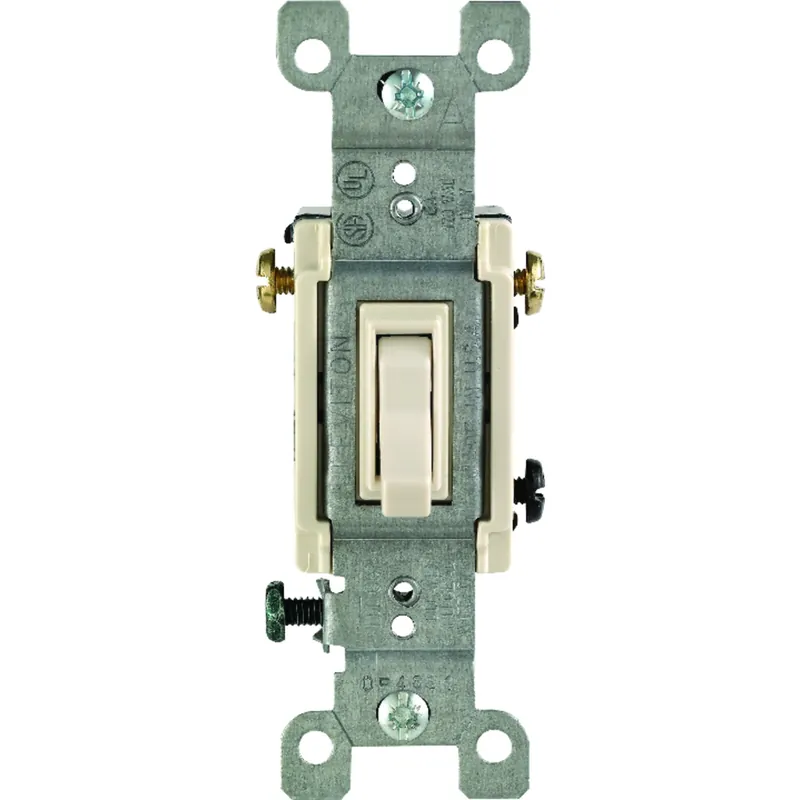 15 Amps Three Pole Toggle Ac Quiet Switch Light Almond 1 Pk