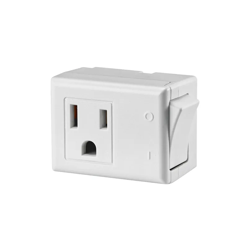 Grounded 1 Outlets Switch Tap Adapter 1 Pk