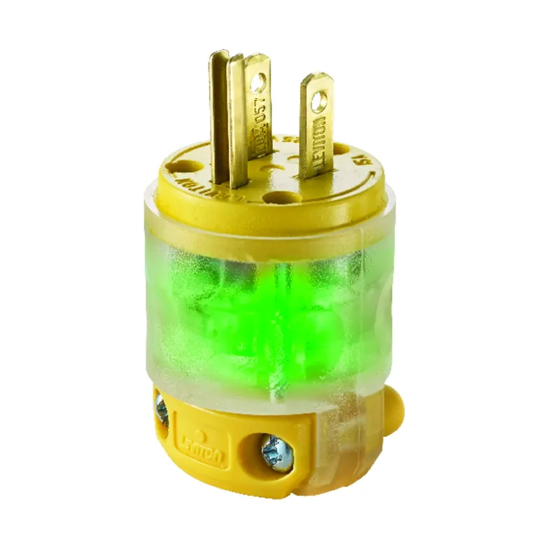 15a 125v 3-wire Illuminated Cord Plug, Nema 5-15p, Yellow
