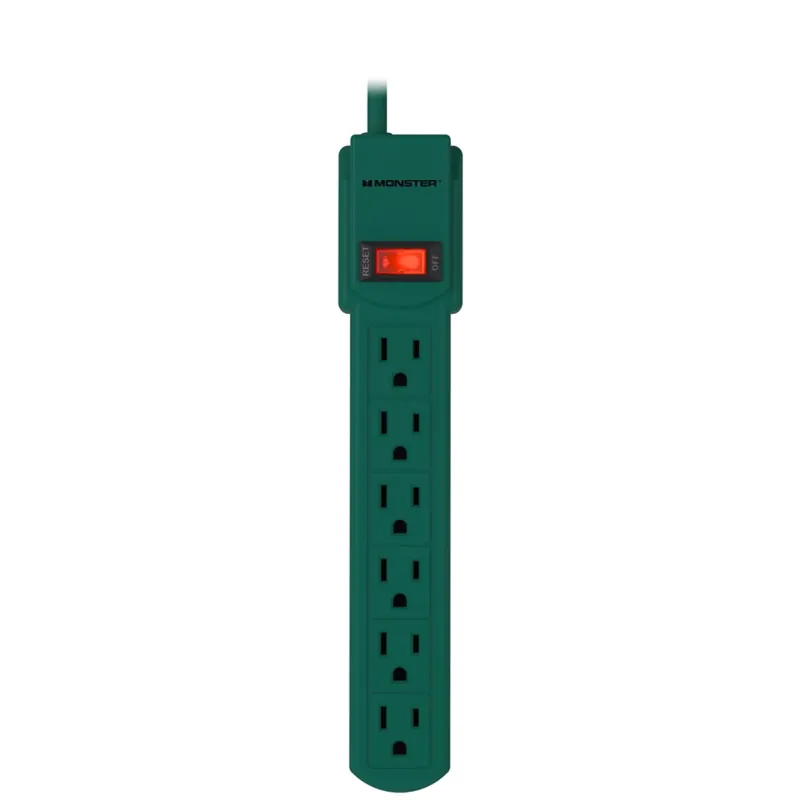 Just Power It Up 3 Ft. 6 Outlets Power Strip Green Model 1701