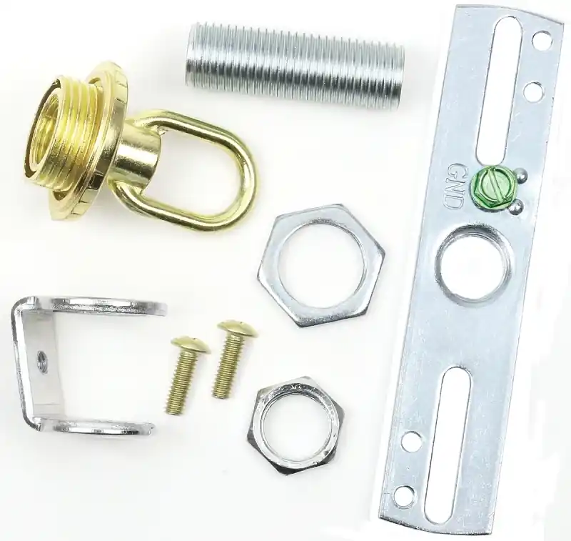 Light Fixture Screw Collar Loop Kit, Brass Finish, 1/4 Ip