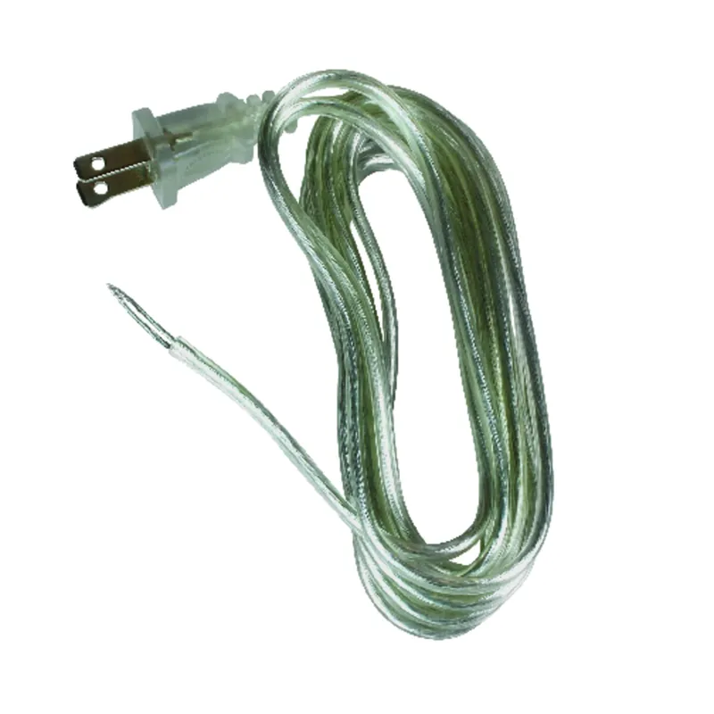 Lamp Cord, Silver, 18-2, 8-ft.