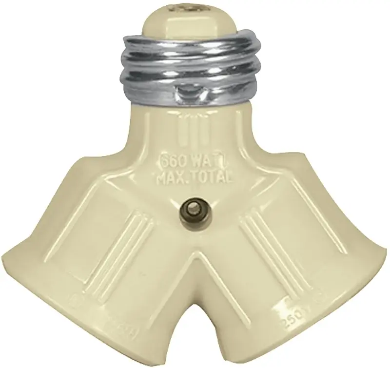 Bp700v Ivory 2 Socket Lampholder Adapter - 250v, 660w