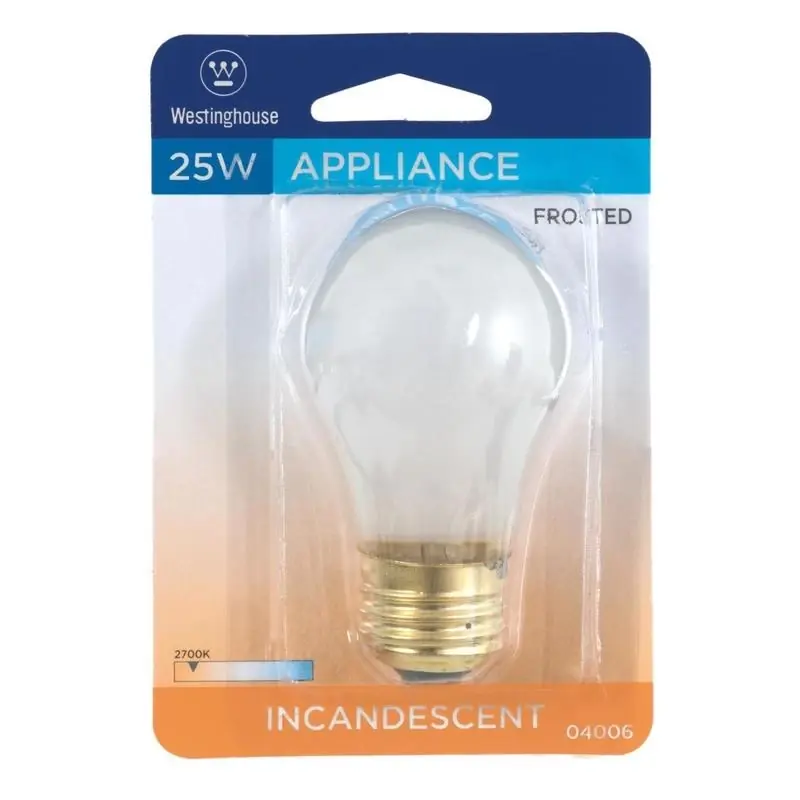 25 W A15 Appliance Incandescent Bulb E26 (medium) White 1 Pk