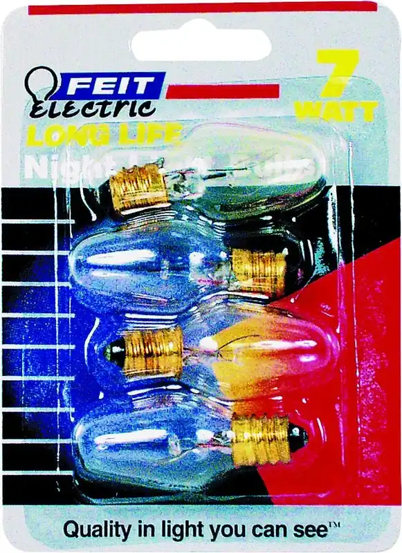 7 W C7 Candelabra Incandescent Bulb E12 (candelabra) Clear 4 Pk