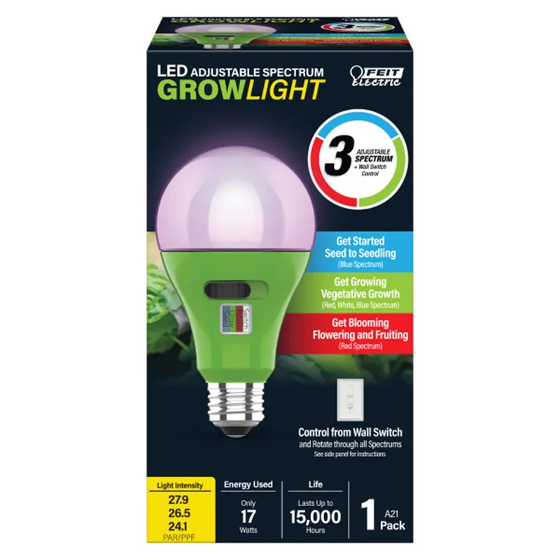 A21 E26 (medium) Led Grow Light Color Changing 17 Watt Equivalence 1 Pk