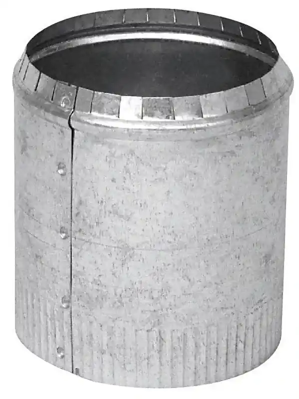Hvac Duct Pipe Collar, Round, Crimped, 30 Gauge, 4 In.