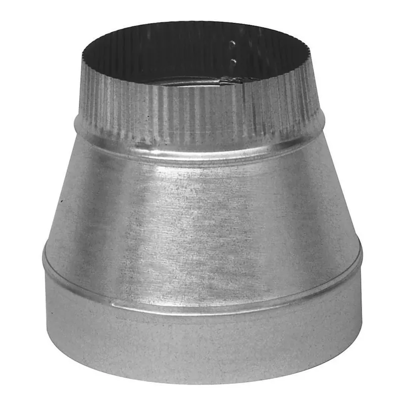Hvac Duct Pipe Galvanized Taper Reducer, 6 X 5 In., 24-gauge