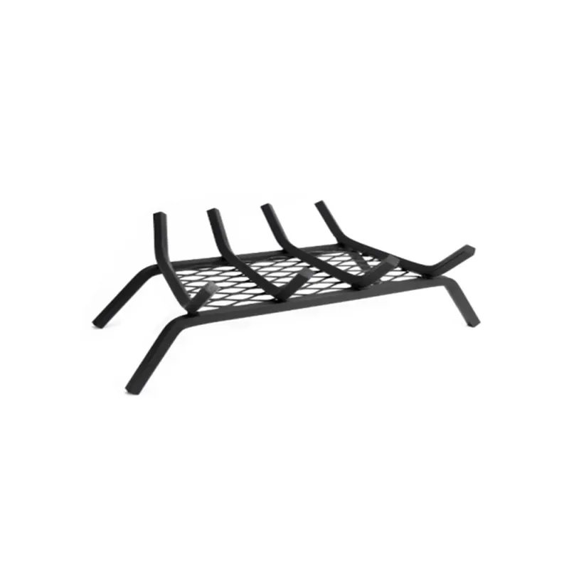 Black Steel Fireplace Grate 18 Inch With 4 Bars For Indoor Use
