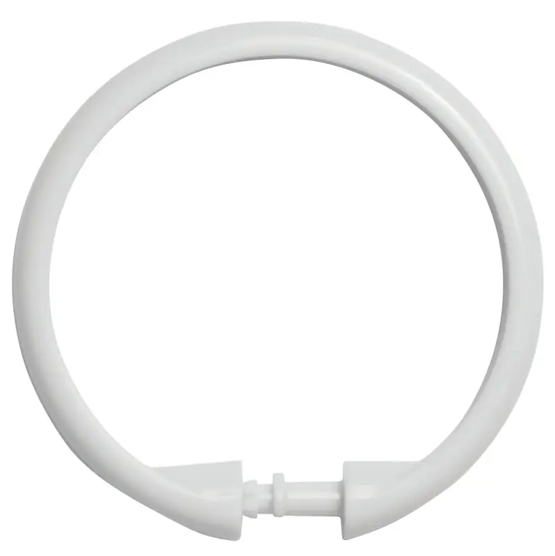 White Plastic Shower Curtain Rings 12 Pk