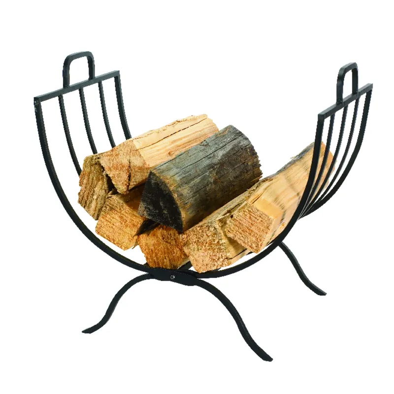 Black Matte Steel Log Rack 20x21x14 Inches Heavy-duty Outdoor Storage